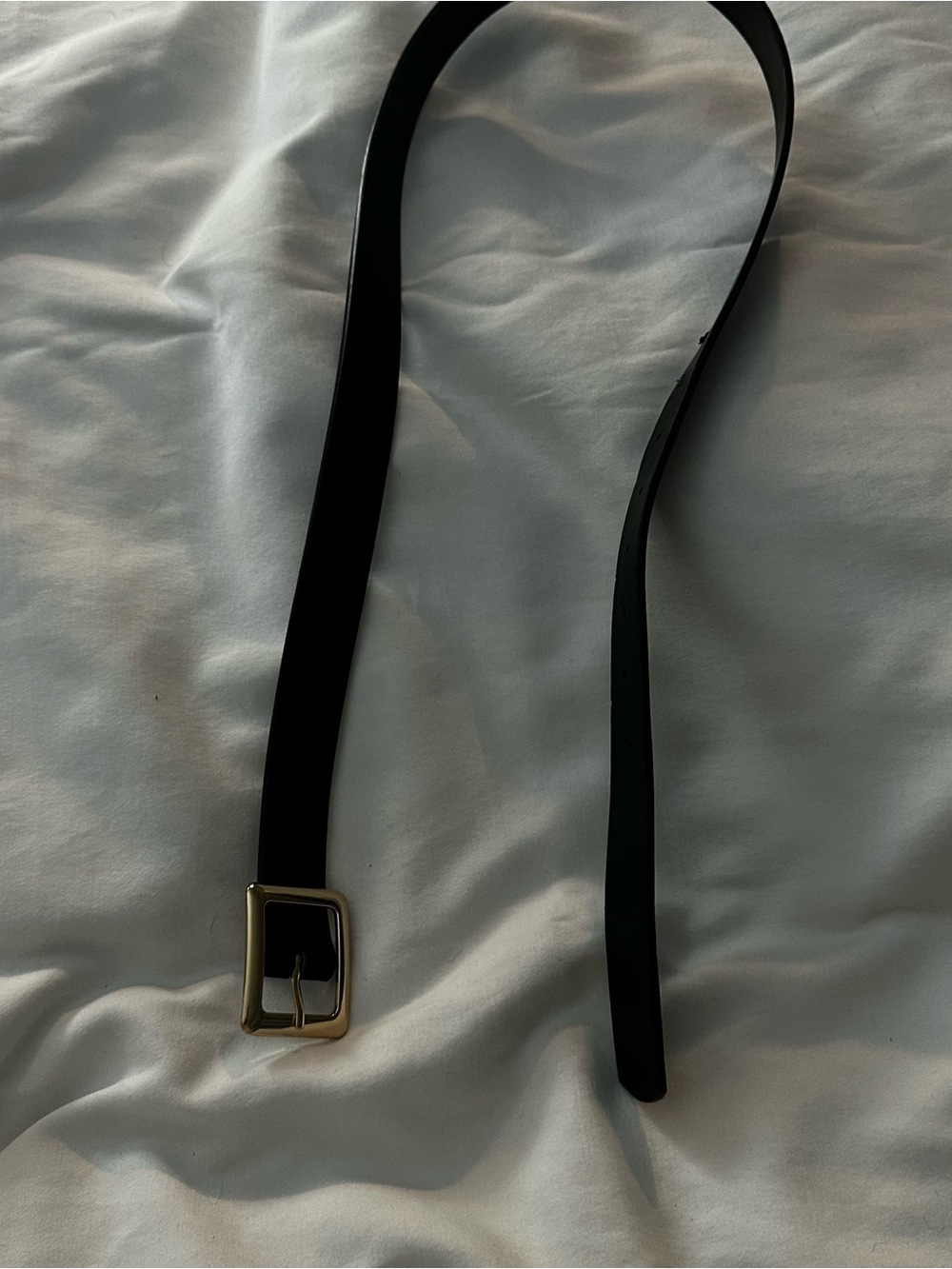 Black Belt With Square Gold Buckle
